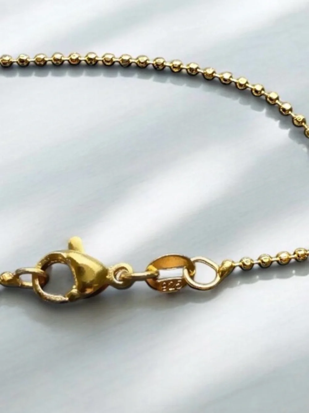 Pastel Pink Evil Eye Necklace 16 inches  .925 sterling silver gold plated